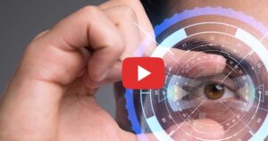 Great Things Readers Are Saying 42 Image of a man's eye with circular graphics.