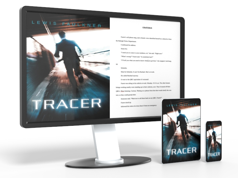 TRBookCoverBlurredPage1 Image of Lewis Faulkner's novel 'Tracer.'
