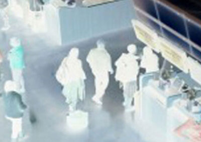 Photo of crowd with color distorted.
