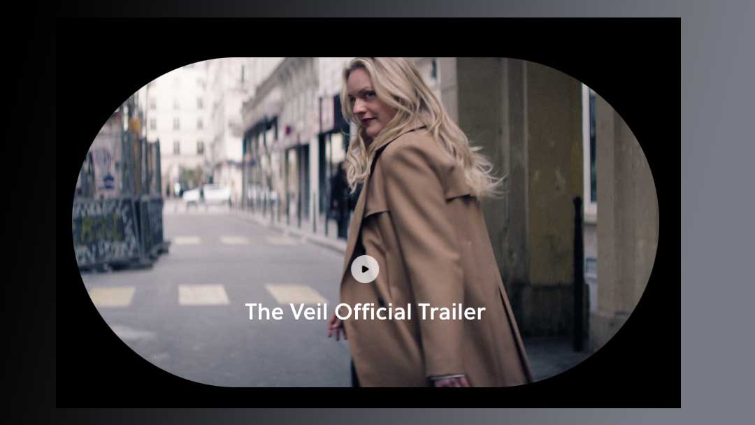 Still photo of a video trailer for Elizabeth Moss in the TV Series ‘The Veil.'