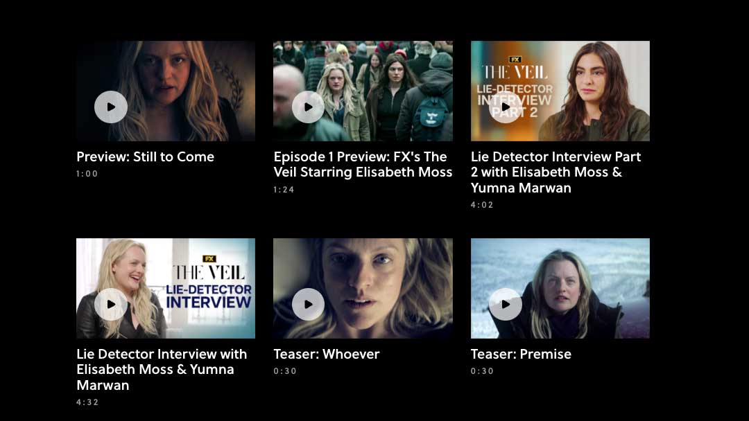 Phot of video trailers from the TV Series ‘The Veil.'