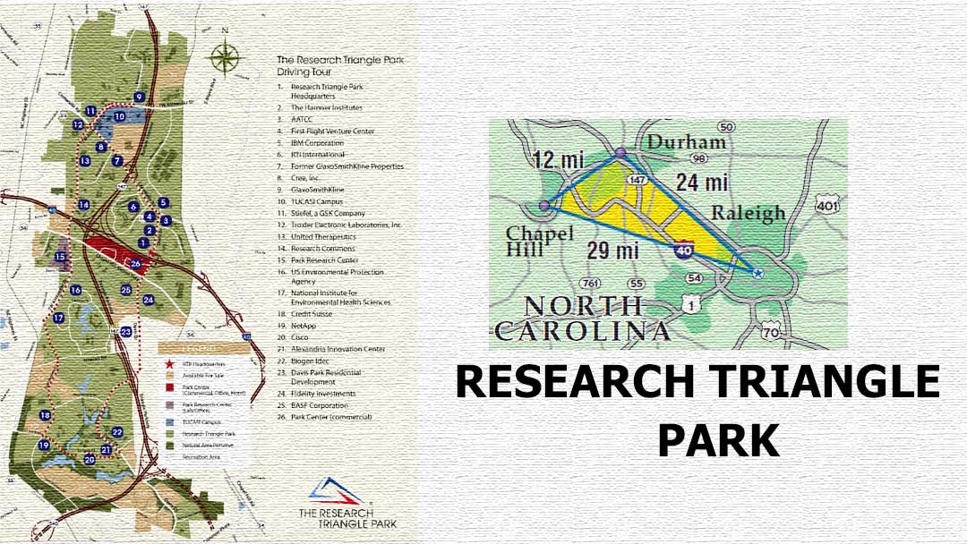 Street map of Research Triangle Park, NC from Lewis Faulkner's novel 'The Headhunter.'