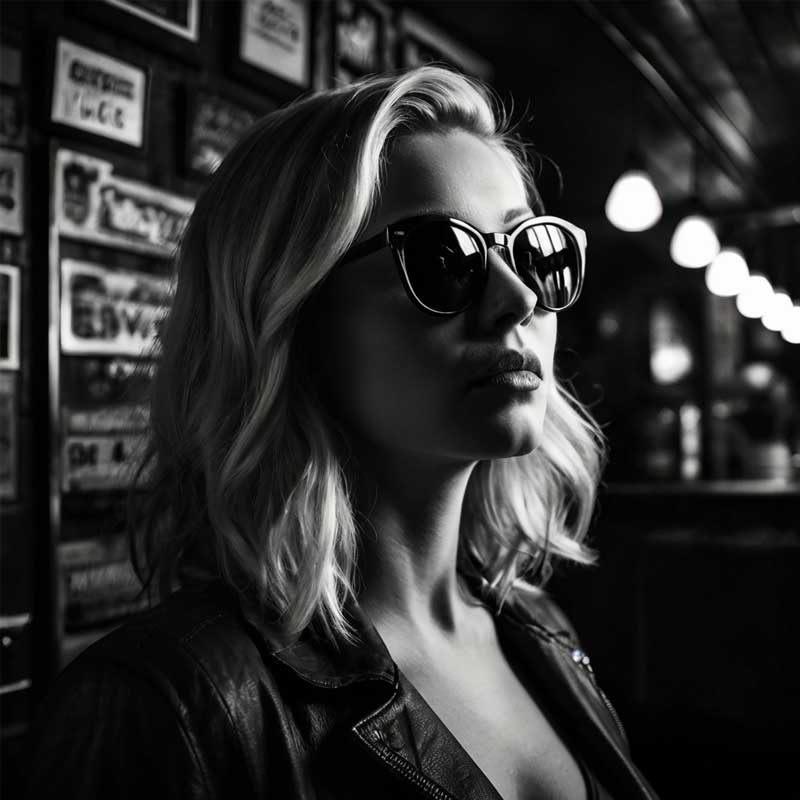 Image of the  Femme Fatale character from Lewis Faulkner's novel “Novel Noir.”