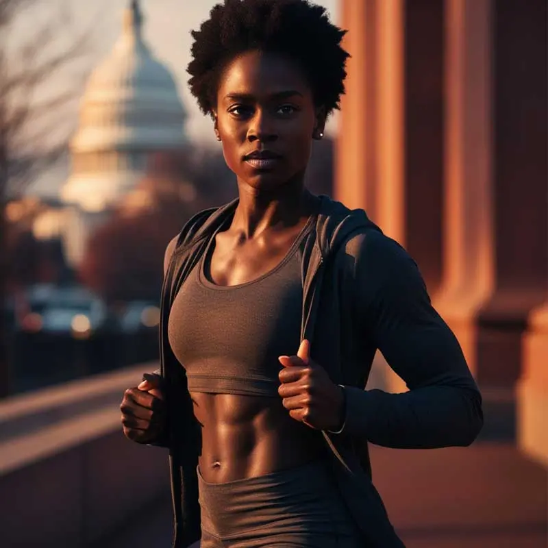 image of woman in front of the capitol