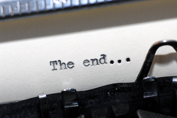 The end Typewriter time for action